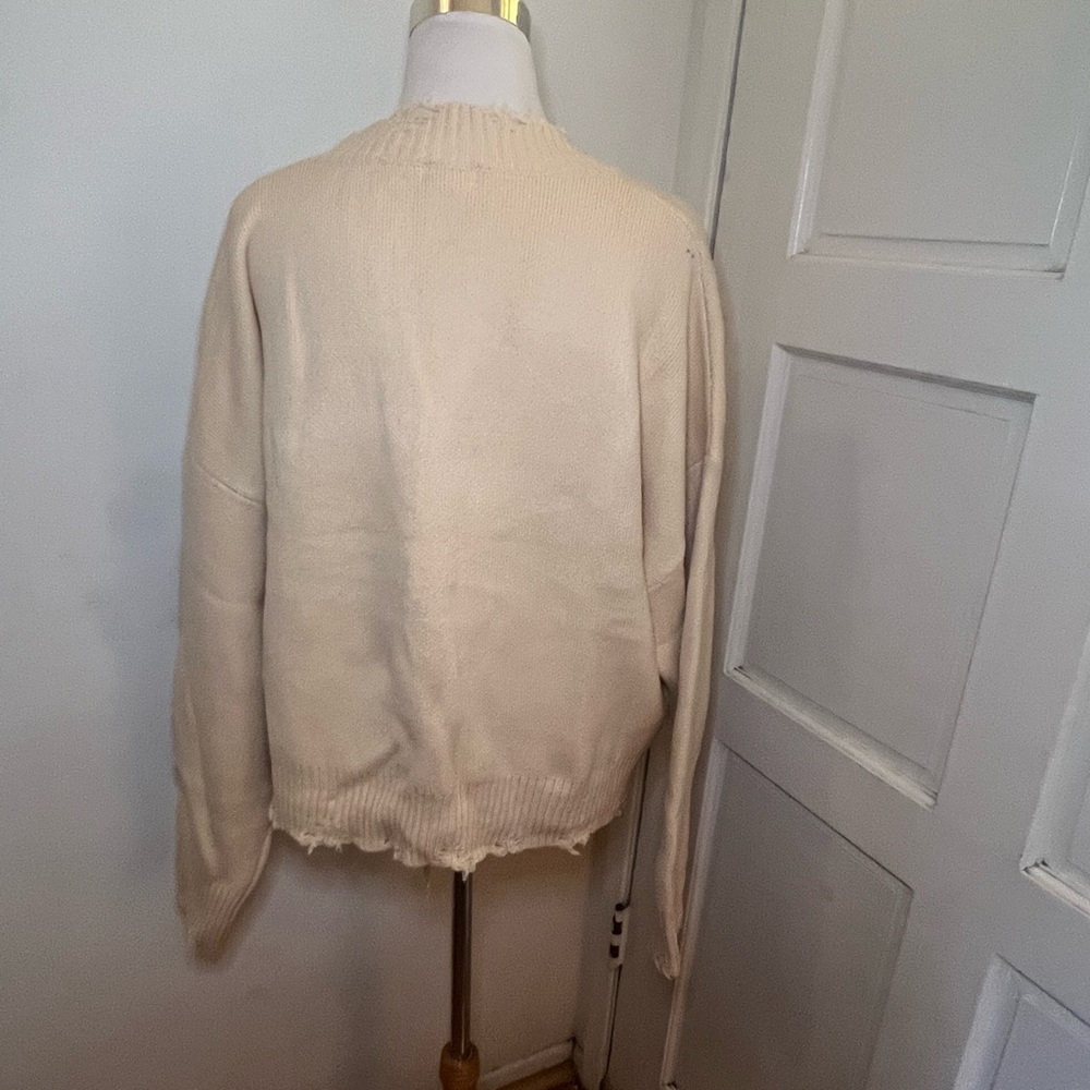 Peace Sign Distressed Sweater - Picture 6 of 10